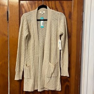NWT Pinque ‘Andrina Two Pocket Textured Cardigan’ in Beige Size Small Stitch Fix